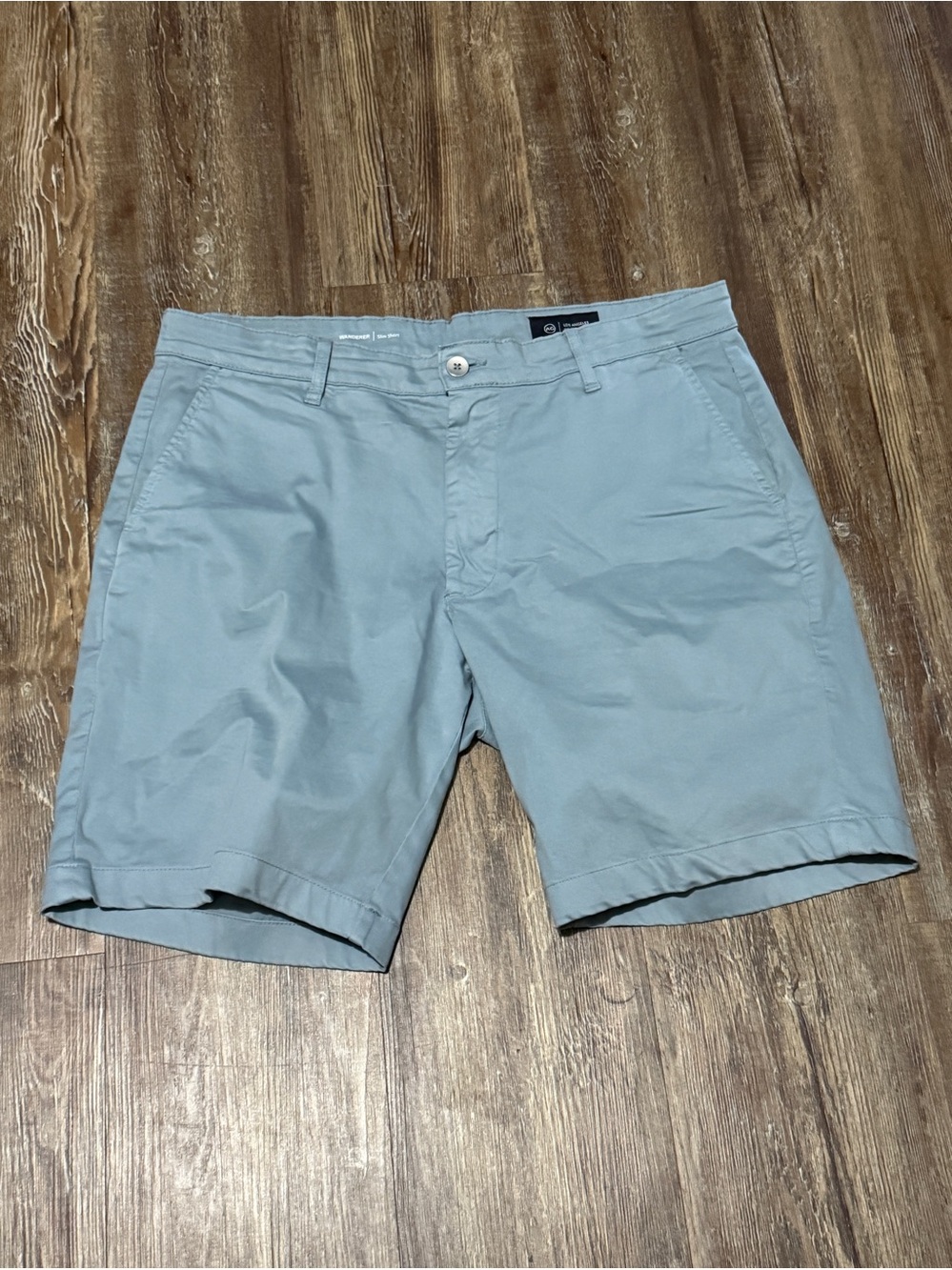 AG Adriano Goldschmied Wanderer Shorts Men's 34 Slim Fit Preppy in Dusty Ocean